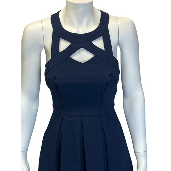 Speechless Navy Blue Dress New w/Tags $58 Small Short Fitted Classic Knee Length - Picture 2 of 11